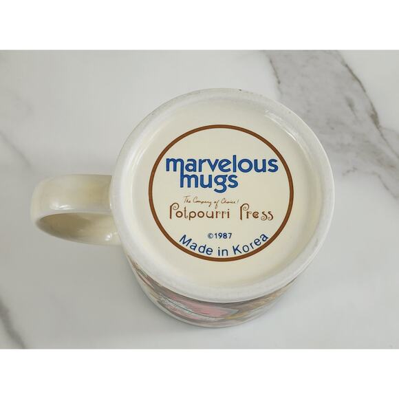 Christmas Santa Claus Coffee Mug Teacup 10oz 1987 Korea 3 1/2" Potpourri Press - Picture 12 of 16